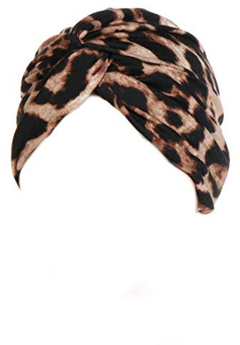 YJZQ Damen Kopftuch Beanie Hut Elastisch Muslim Kappe Winddicht Turban Hut Elegante Kopfbedeckung Leopardenmuster Strinband Baumwollmütze Multifunktionstuch