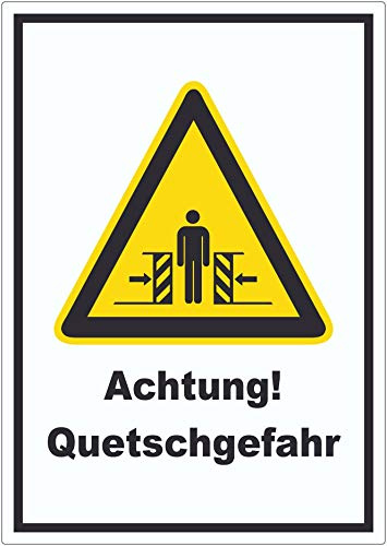 Achtung Quetschgefahr Aufkleber A6 (105x148mm)