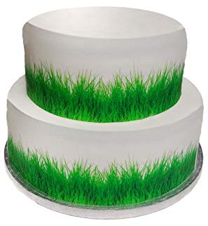 Essbares Deko-Band, grünes Gras-Motiv, perfekt für größere Kuchen, einfach zu verwenden