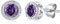 Qings Amethyst Ohrringe mit Geburtsstein Ohrringe Februar Kleine Ohrstecker Edelstein Mini Zirkonia Ohrstecker für Damen Mädchen