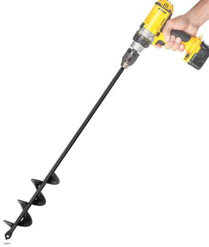 SORANGEUN Auger Drill Bit for Planting - 1.6 x 16.5 Plant Auger for Cordless Drill - Bulb Planter Tool for Bulbs Planting&Holes Digging - 3/8 Hex Drive Drill