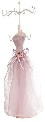 Présentoir Collier à Mannequin, Bijoux Présentoir Mannequin Porte Bijoux Stand Rotatif Collier Bracelets Boucle d'oreille Titulaire Présentoir, Princesse Robe Affichage Bijoux Stand Hanger (01)