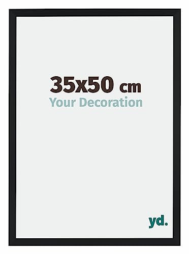yd. Your Decoration - Cadre 35x50 cm - Cadres Photo en MDF Avec Verre acrylique - Anti-Reflet - Noir Mat - Cadre Decoration Murale - Catania