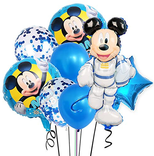 Mickey Party Supplies - simyron 8pcs Mickey Birthday Party Balloons Decorations Helium Balloons Latex Balloons Mickey Themed Balloons Party Supplies for Kids Birthday Decorations(Blue)