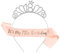 Miss-shop Geburtstags Kristall Tiara,Geburtstagskrone Schärpe 18 Jahre Geburtstag Krone Diadem Tiara für Frauen Geburtstagsgeschenkpartybevorzugung Geburtstagsdekoration Zubehör