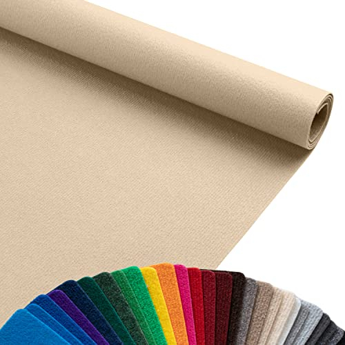 Primaflor Event-Teppich Meterware Dublin - Champagner, 1,00m x 1,00m, Viele Farben, Schwer Entflammbarer Hochzeits-Läufer, B1 Messeteppich, Gangläufer