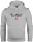 Neverless® Hoodie Herren Bedruckt Schriftzug California Los Angeles USA Amerika Flagge Fashion Streetstyle grau 3XL