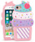 LIUKE Cute iPhone Case, Ice Cream 3D Cartoon Funny Cupcakes Soft Silicone Full Protection Shockproof Cover for Girls Women Kid