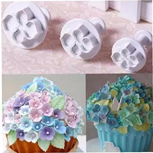 PiniceCore 3 Teile/Satz Silikon Hortensie Fondant Kuchen Dekorieren Zuckerhandwerk Kolbenschneider Blütenform Home Küche Backen Werkzeug