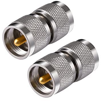 Vecys 2PCS UHF Adapters PL-259 UHF Male to UHF Male Coax Cable Adapter SO-239 Connector for Ham Radio