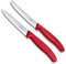 Victorinox - 2-tlg. Starter Gemüsemesser Set 10cm - gerader und Wellenschliff - Swiss Classic - rot - spülmaschinengeeignet