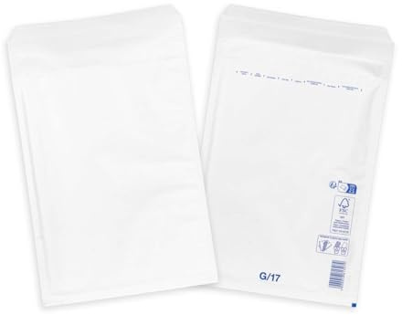 smiley pack Luftpolstertaschen Größe G7 Weiß 250 x 350 mm, 400 Stück | Gepolsterte Versandtaschen mit Selbstklebeverschluss – passend für A4+ und C4