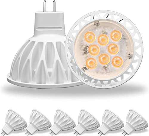 BAOMING GU 5.3 LED Warmweiß 12V, Ersatz für herkömmliche 50W-Leuchtmittel, 38° Abstrahlwinkel Spot MR16 LED 5W Leuchtmittel, Nicht dimmbar, 6er