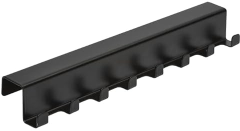 Wesco Rack System Smart Hakenleiste 60 aus pulverbeschichtetem Aluminium, flexibel erweiterbar, in der Farbe: Schwarz, Maße: 208x36x36 mm, A74502010-62