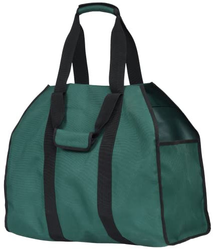 ShelterLogic Kaminholztasche Grün | Tasche für bis zu 30 kg Brennholz | Holzkorb & Feuerholztasche zum einfachen Transport von Holz