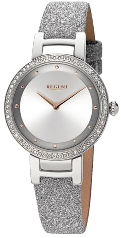Regent Damenuhr BA-798, Bicolor, mit Lederband