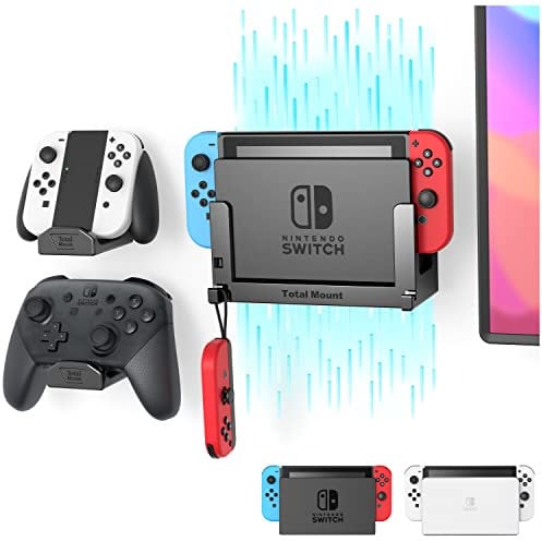 TotalMount for Nintendo Switch – Mounts Nintendo Switch on Wall Near TV – Compatible with OLED and Regular Nintendo Switch Models (Premium Black and Gray Kit)