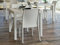 Dmora - Tisch im Freien Marte, Fester quadratischer Regal, Mehrzweck-Gartentisch in Rattan-Optik, 100% Made in Italy, 80x80h74 cm, Weiß