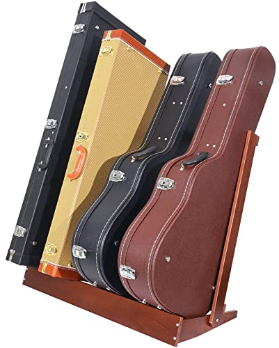 verovita Gitarrenkoffer, zusammenklappbar, aus hartem Buchenholz, Gitarrenständer für mehrere Gitarren, platzsparend, für Zuhause, Studio