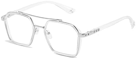 Double Bridge Square Brille Frauen Männer Anti-Blau Licht Transparente Brille Metallrahmen Klare Brille
