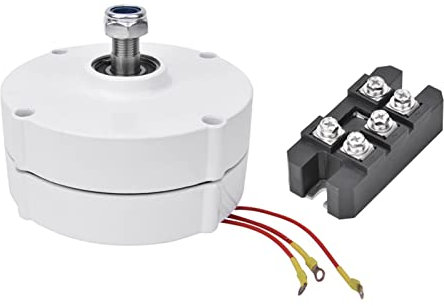 Focket Generador de Turbina Eólica, 12 V CC Imán Permanente Generador de Motor Eléctrico Generador Síncrono Trifásico, 100W 750rpm Motor Eléctrico Cepillado, -40 ℃ ~ 80 ℃ (Motor + rectificador)