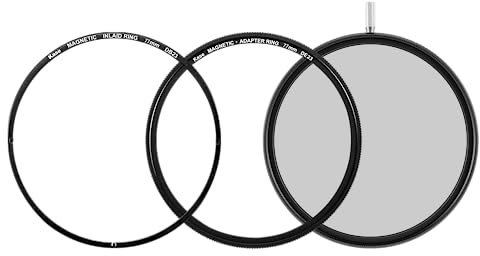 Kase Wolverine Magnetischer 77 mm CPL/Vari ND Combo Filter 1,5–5 Stopp ND3 auf ND32 optisches Glas + 2 Adapter