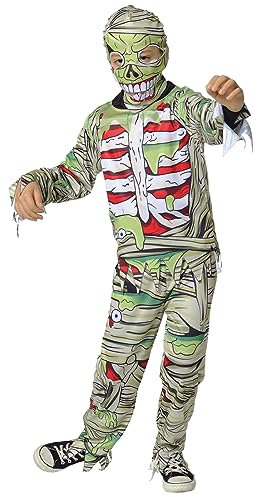 Rubies Disfraz Momia Zombie para niños y niñas, Jumpsuit impreso y capucha, Oficial Halloween, Carnaval, Fiestas y cumpleaños