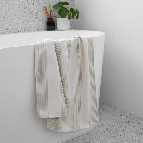 Dock & Bay Badetuch - Für Zuhause - Schnell trocknend, super saugfähig - Inklusive Tasche - Coconut Cream, Large (160x70cm, 63x28)