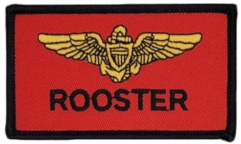 Top-Gun Hahn Patch (8,9 cm) Haken und Schleife Abzeichen Golden Warriors US Navy Fighters Waffe Schule Flug Anzug DIY Kostüm Patches
