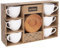 WHITELINE Lot de 6 tasses à café en porcelaine pour 6 personnes avec soucoupes 100 ml Blanc