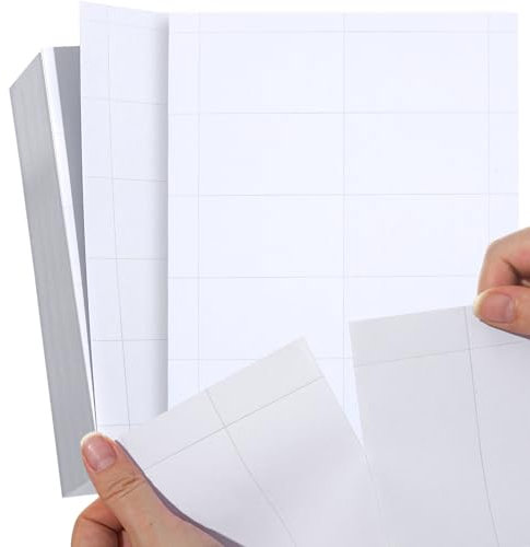 500 Stück blanko bedruckbare Visitenkarten, 8,9 x 5,1 cm, perforiertes Kartonpapier für Tintenstrahl- und Laserdrucker, 10 Karten pro Blatt, Weiß