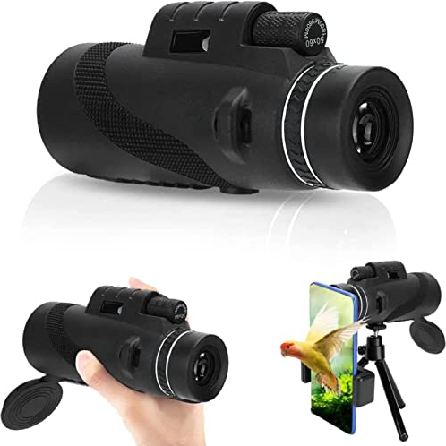50 * 60 mm hochauflösendes Monokular-Teleskop mit Smartphone-Halterung und Stativ, kompakte tragbare wasserdichte optische Brille, Monokular-Teleobjektiv für Vogelbeobach