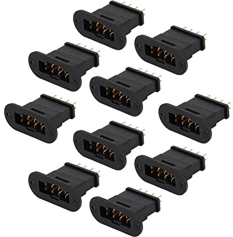 Tbest Industrielagen 0 Stück .050 + 0 Stück .05 Mpx Schwarzer Al-Stecker Reines Kupfer Vergoldetes Spritzgussmodell Batteriestecker Testgeräteteile