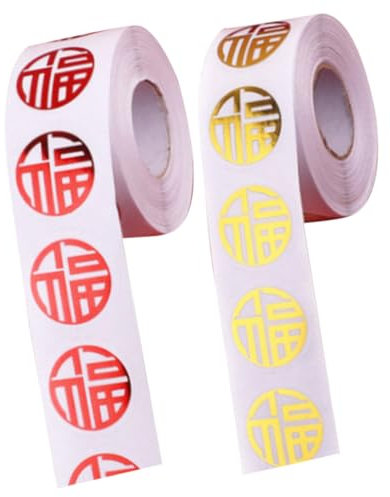 NUOBESTY 6rollen Chinesische Neujahrsaufkleber Mit Glückszeichen Selbstklebende Und Verpackungsdekoration Für Frühlingsfest Fu-wort-sticker Für Und