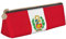 JIPOFD Kreatives dreieckiges Federmäppchen aus Leder mit Flagge von Peru, leicht und praktisch mit großer Speicherkapazität