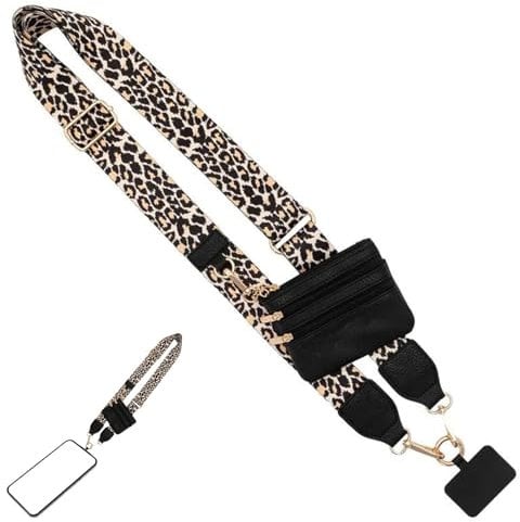 Adjustable Crossbody Phone Lanyard with Zippered Pouch - Clip and Go Strap for Phone with Wallet