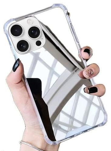 Rnrieyta Mirror Case for iPhone 13 Mini, Makeup Mirror Effect, Hard PC and Soft TPU, Hybrid Case
