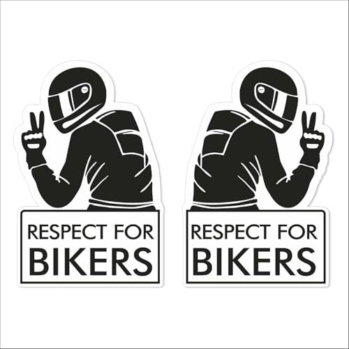 GLOBAL Adesivo Respect for Biker per Auto e/o Moto. Decalcomanie Etichetta Sticker Adesivo - alta qualità - MADE IN ITALY (Cm 8,5x13)