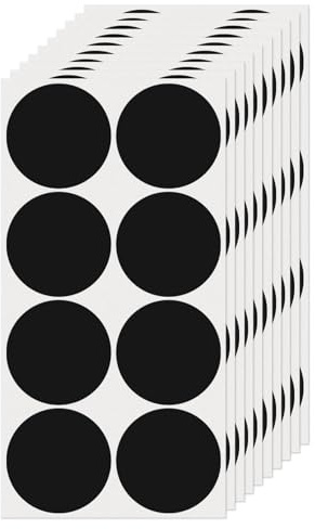 FINDAT 50 mm Klebepunkte Runde Punktaufkleber Etiketten Schwarz, 80 Stück | Selbstklebend, wasserfest, Vinyl, Kalender, Büro, Schule, Farbcodierung, Markierungspunkte