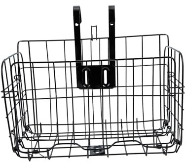 MUSISALY Front Metal Bike Basket Folding Iron Bicycle Storage Basket for Mountain Bikes Sturdy Hanging Design Reflector for Safe Cycling for Commuters and Shopping