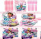 Decoraciones para tarta de cumpleaños GB BULE vajilla de cumpleaños, contiene pancartas Lilo Stitch, platos de papel, tazas, servilletas, mantel rosa para la decoración de fiestas