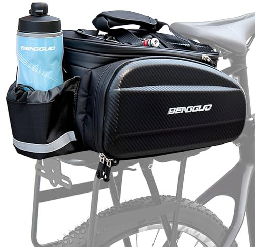 Ayolofei Fahrradtasche für Gepäckträger, 17L Wasserdicht & Reflektierend Fahrrad Gepäckträgertasche mit Mehreren Fächern, Multifunktionale Hinter Gepäcktasche Rücksitztasche Umhängetasche für Pendeln