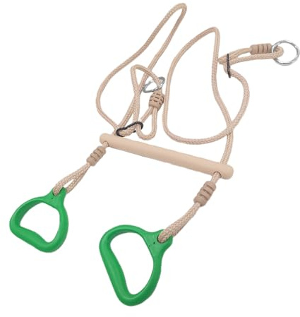 Trapezstange, Bar, Fitnessgeräte, Ringe, verstellbar, sensorisch, ergonomisch, stabiles Spiel für Kinder, Erwachsene, Kinder, Hinterhof, Spielplatz, drinnen, draußen