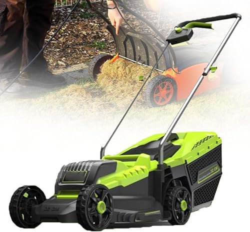 YANGYMM Escarificador y Aireador CéSped EléCtrico, con Potente Motor de 15 Amperios, Ajuste Profundidad de 3 VíAs, Bolsa Recolectora de 14.5 Galones, para Cuidado del CéSped JardíN