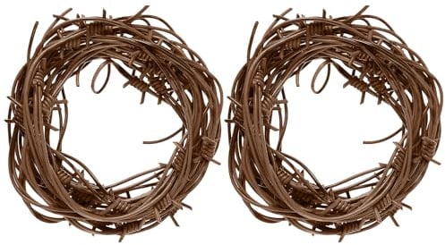 BORFUE 2pcs Falso Rusted Filo Spinato Decorazione Simulato Plastica Spinato String per Halloween Scherzi Cowboy Decor