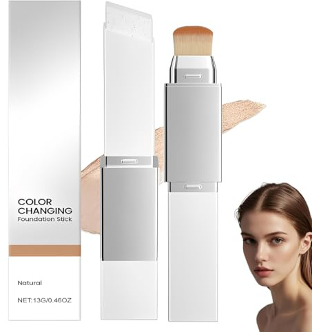 AYACZO facelove foundation stick,Color Changing Foundation Stick mit Bürste, Grundierung mit Mittlerer bis Voller Deckkraft, Farbwechselndes Make-up, Geeignet für Alle Hauttypen (Natural Colour)
