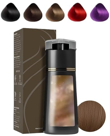 Ever Hair Instant Colour Shampoo, Everhaar Colour Shampoo Experiences, Sofortige Haarfärbung, Pflanzenformel, keine Haarschädigung, 3-in-1 Waschen, Färben und Pflegen (Hellbraun)