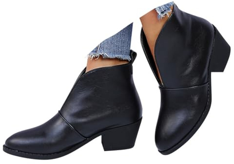 ticticlily Stivaletti Donna con Tacco Basso Casual Scarpe Senza Cordoni Stivali Corti Primaverili Estivi