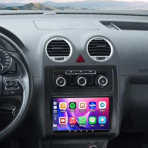 2+32G Android 13 Auto Radio Coche con CarPlay Android Auto para Volkswagen Caddy 2003-2015, Pantalla táctil de 9 Pulgadas Autoradio Estéreo Reproductor con navegación GPS FM RDS SWC Mirror Link WiFi