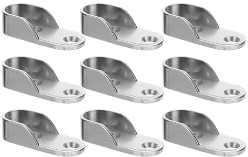GALPADA 12pcs Heavy Duty Iron Closet Rod Support Brackets for Clothes and Towels Silver Closet Rail Holders Simple Structure for Extra Storage Poles